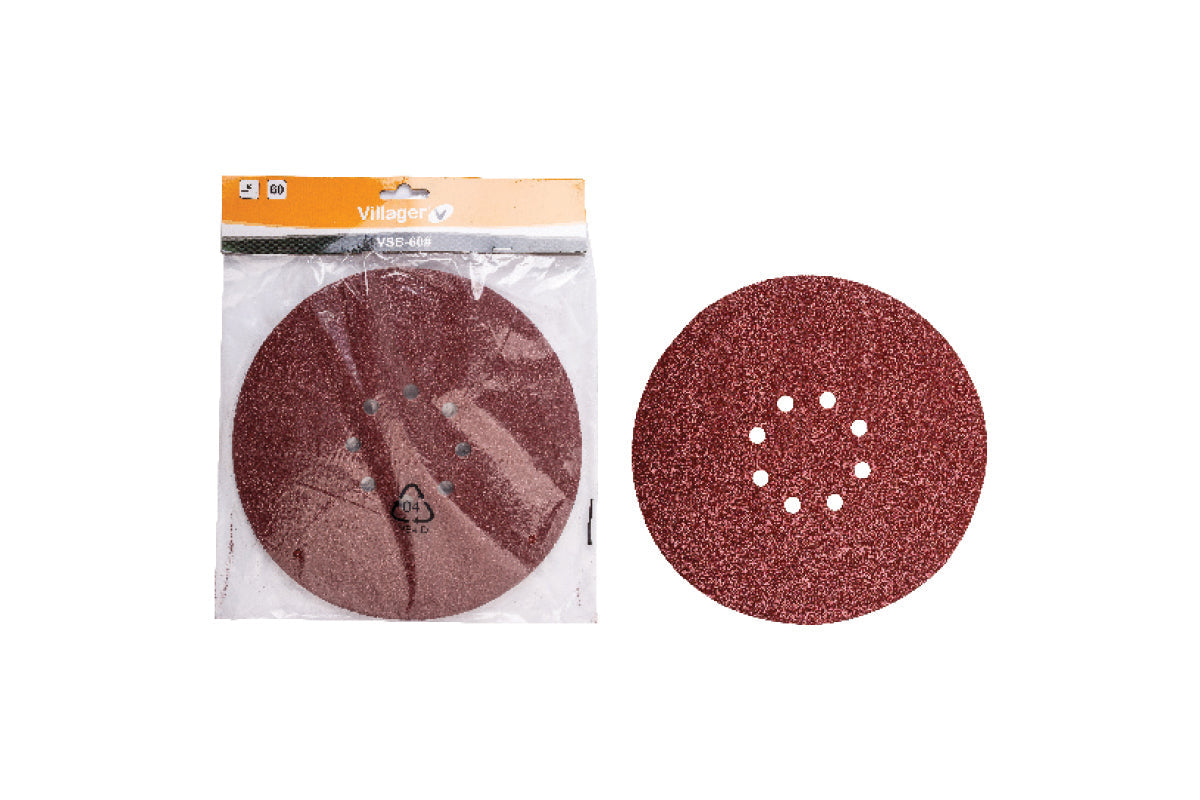 Schleifpapier Ø 225 mm – Körnung 60, 8-Loch, 5er-Set | Für Trockenbauschleifer VDS 600 - VI-26724