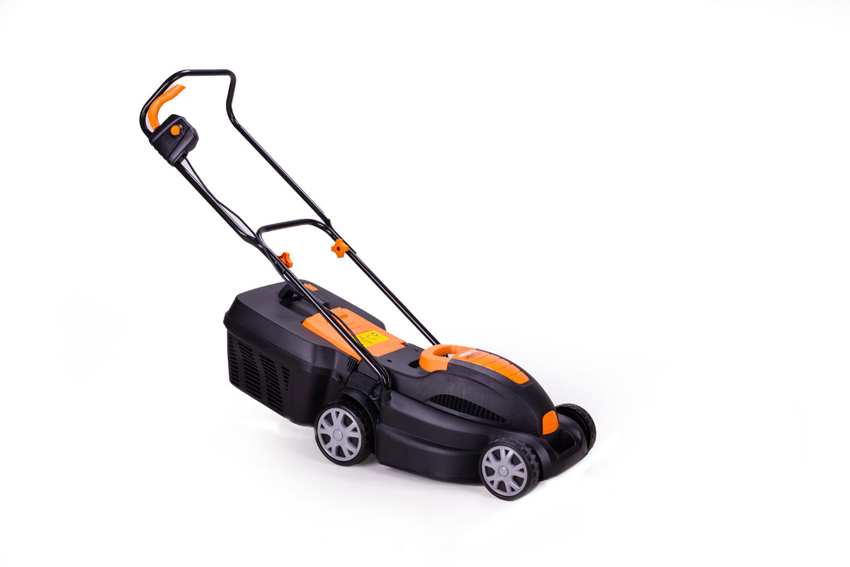 Elektrorasenmäher VILLY 1400 P – 1400 W, 34 cm Schnittbreite, 35 l Fangkorb, für Flächen bis 500 m² - - VI-030091