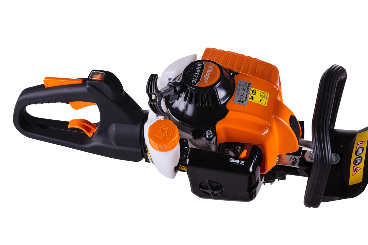 VHPT 27 E Benzin-Heckenschere – 22,5 cm³, 0,65 kW, 60 cm Doppelklinge, Antivibrationssystem, Orange Edition - VI-050790