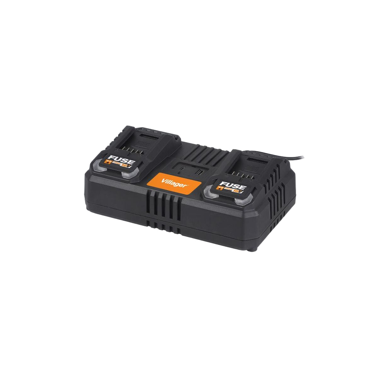 FUSE 18V Dual-Port-Schnellladegerät 2×4,5A – Für zwei Akkus gleichzeitig - VI-83384