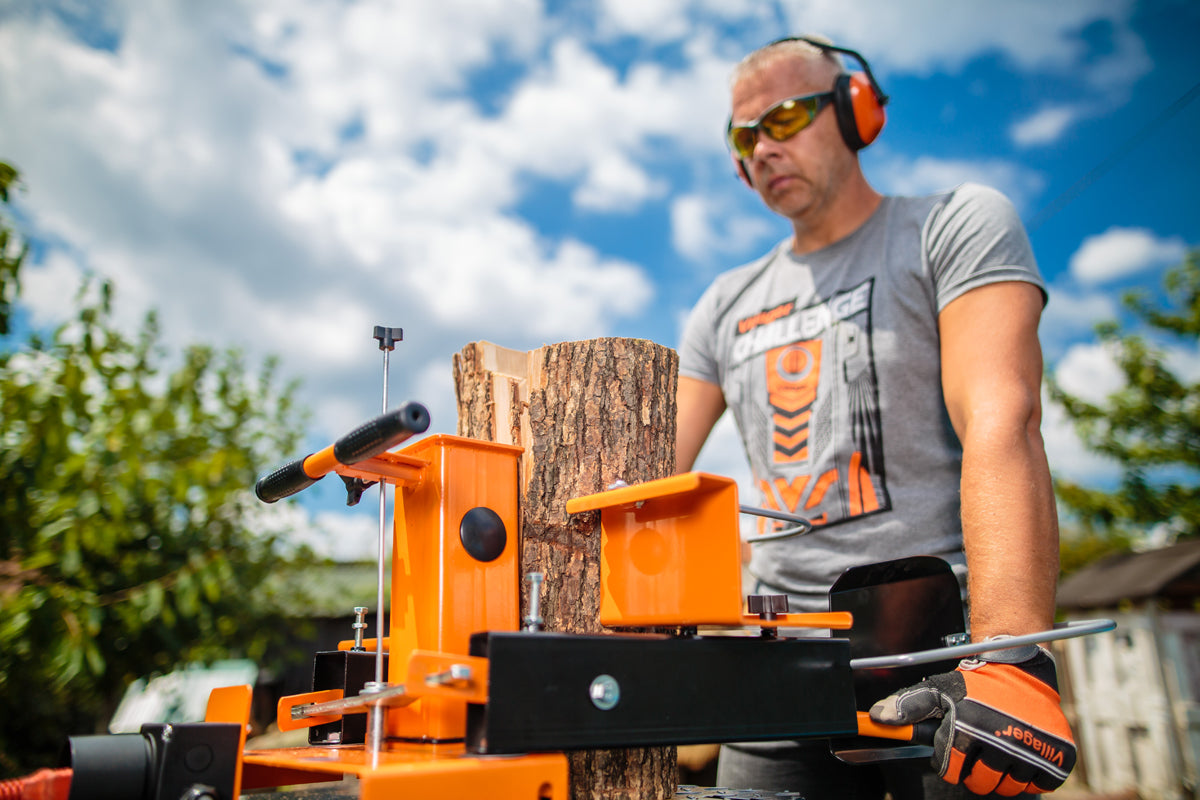 Elektro-Holzspalter – 7 t Spaltkraft, 55 cm Spaltlänge, 3000 W Motor, Orange Edition - VI-59536