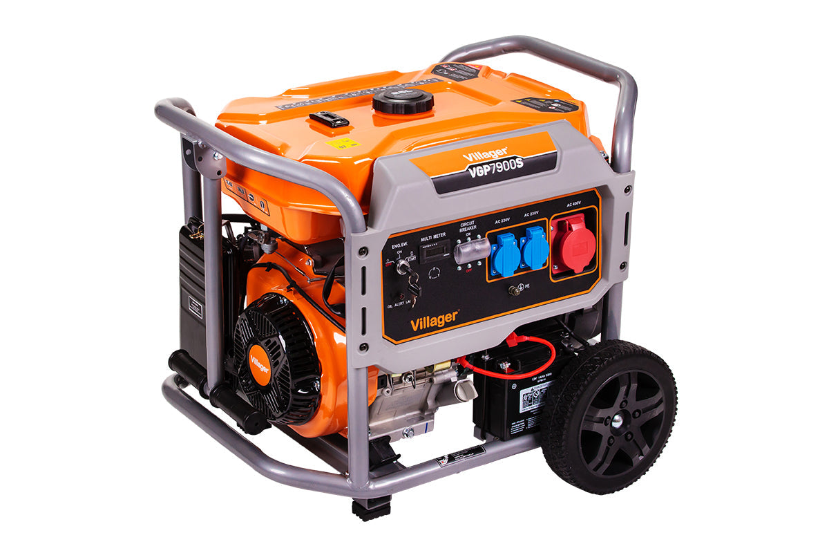 Benzin Generator VGP 7900 S Stromgenerator – E-Start, 7,8 kW, AVR, 230/400 V, 25 l Tank - VI-060175