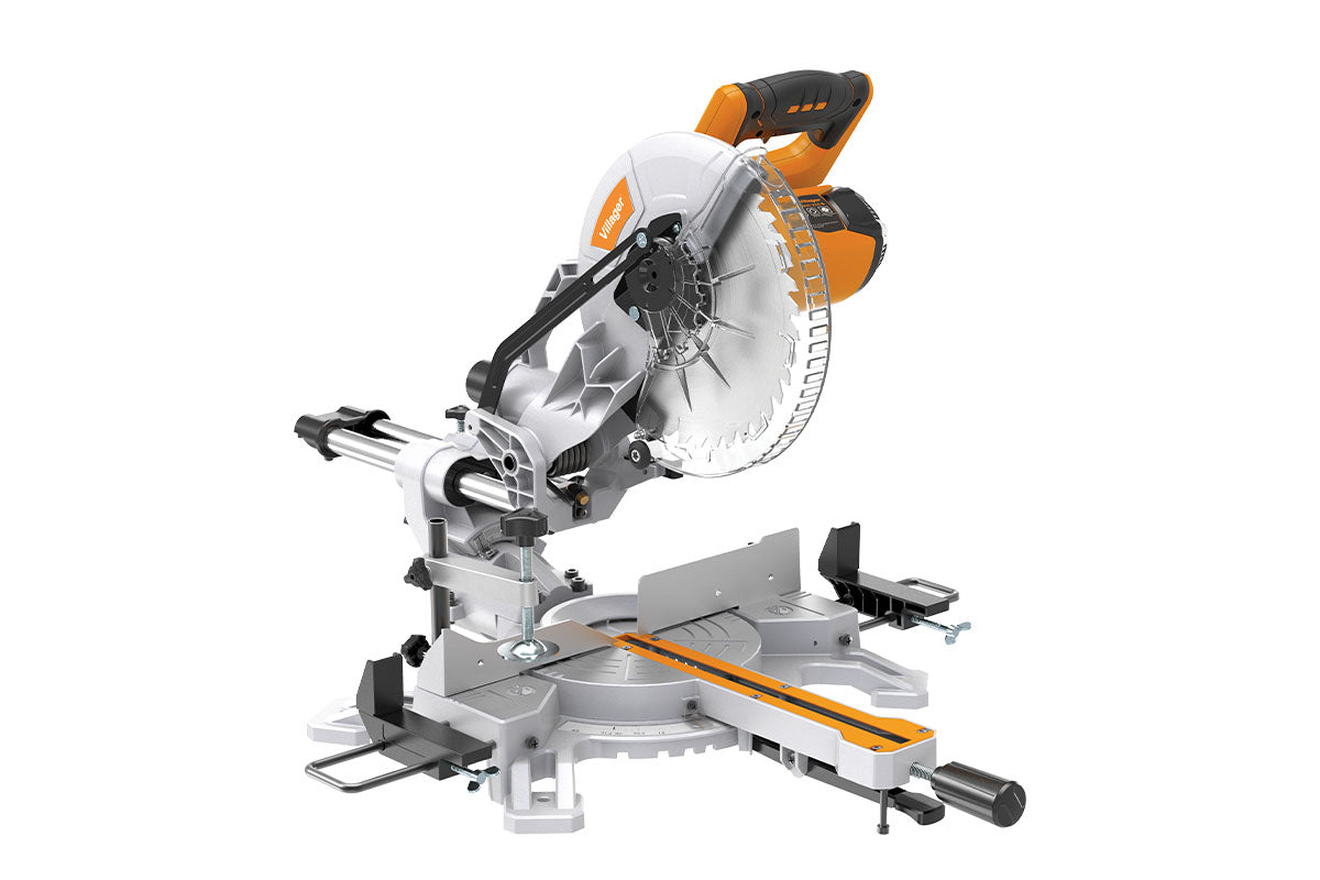 Gehrungssäge VMS 2000-255 S – 2000 W, 255 mm Sägeblatt, Laserführung, verstellbarer Neigungs- & Schnittwinkel - VI-62796