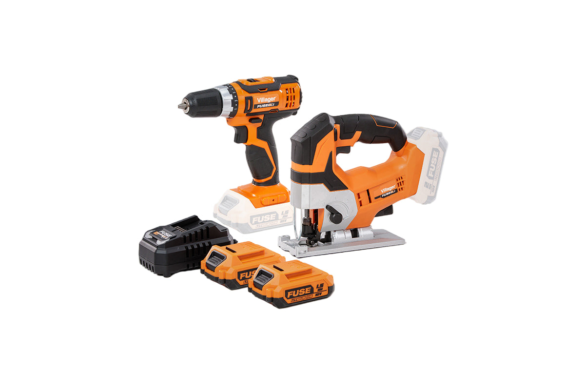 FUSE Set – Akku-Bohrschrauber VLN 3220 & Akku-Stichsäge VLN 1120 – Inkl. 2 x 1,5 Ah Akkus & Ladegerät - VI-66252