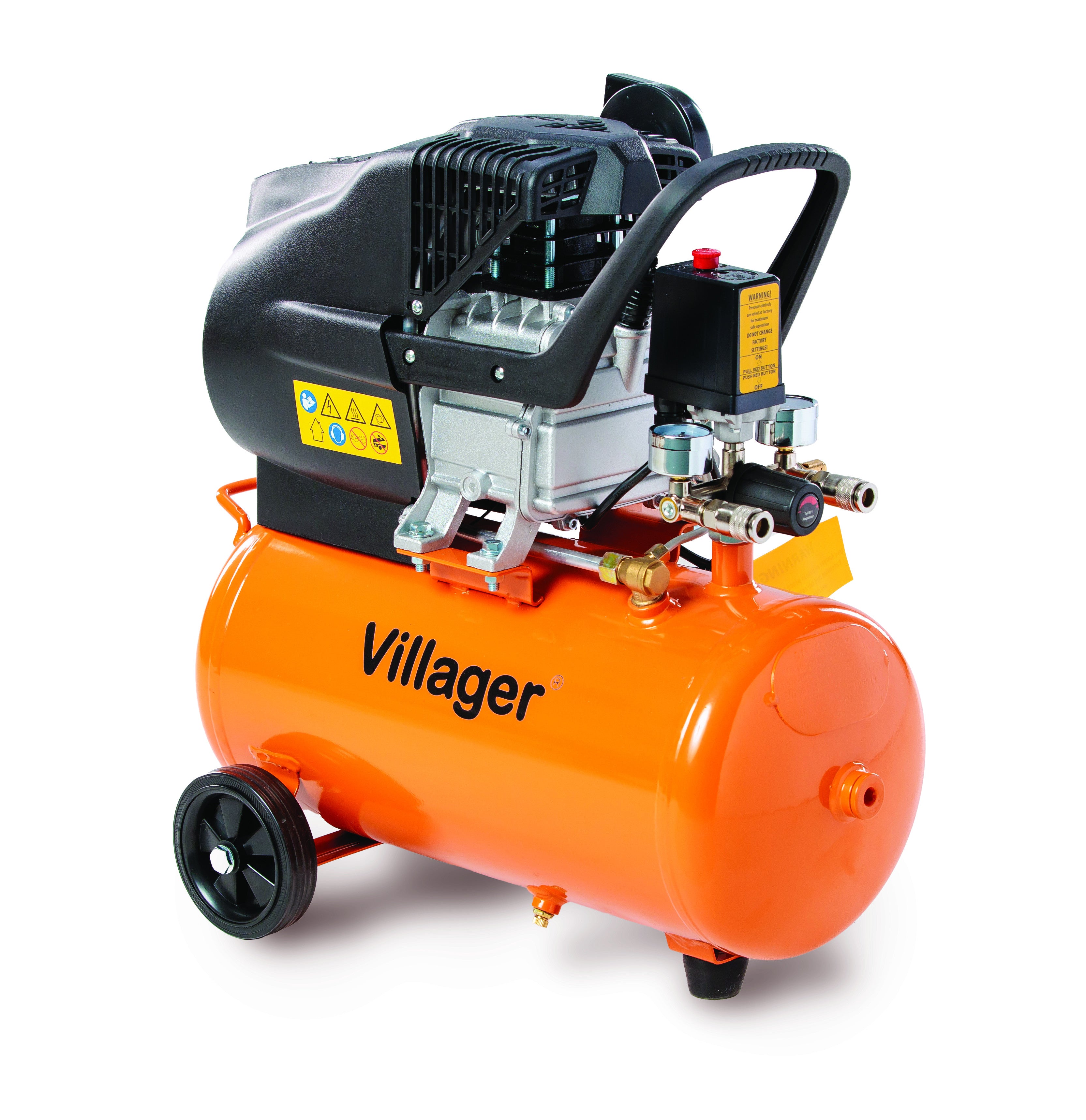 PRO Kompressor VAT 24 L – 206 l/min Förderleistung, 1500 W, 8 bar, ölgeschmiert - VI-007584
