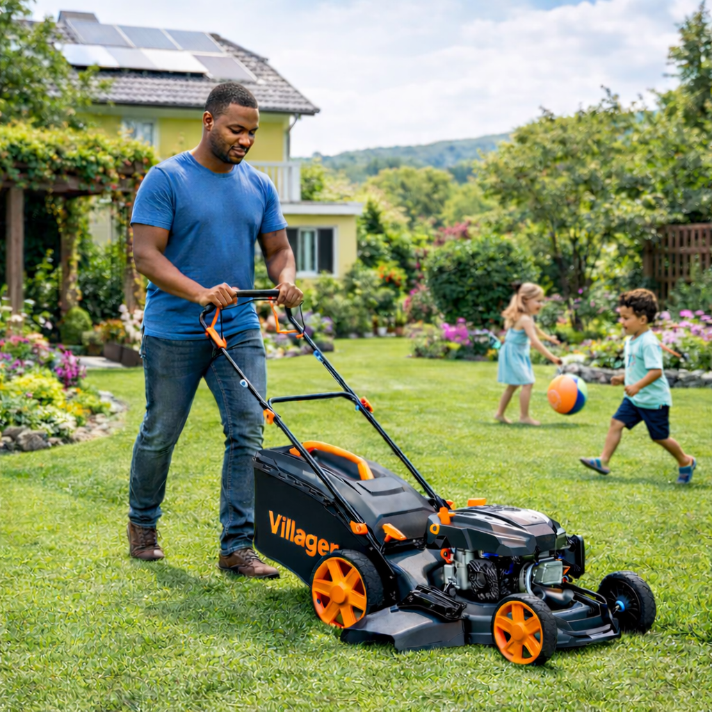EAGLE 3111 V 3-in-1 Benzin-Rasenmäher mit Antrieb – 125 cm³ OHV, 43 cm Schnittbreite, Radantrieb – VI-088952
