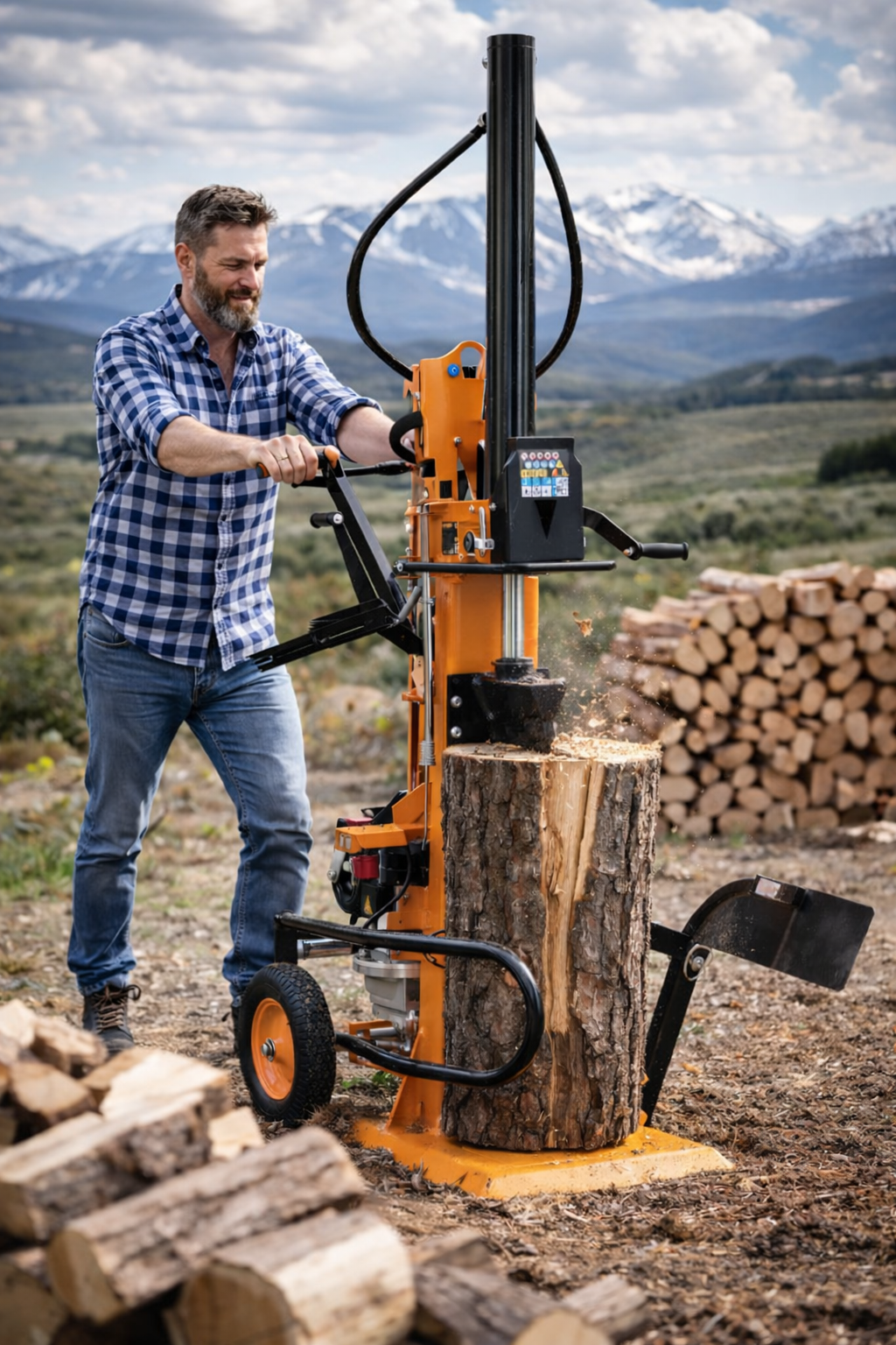 400v LSP 16 T Vertikal-Holzspalter 4500w – 16 Tonnen Spaltkraft für meterlanges Brennholz - VI-064571