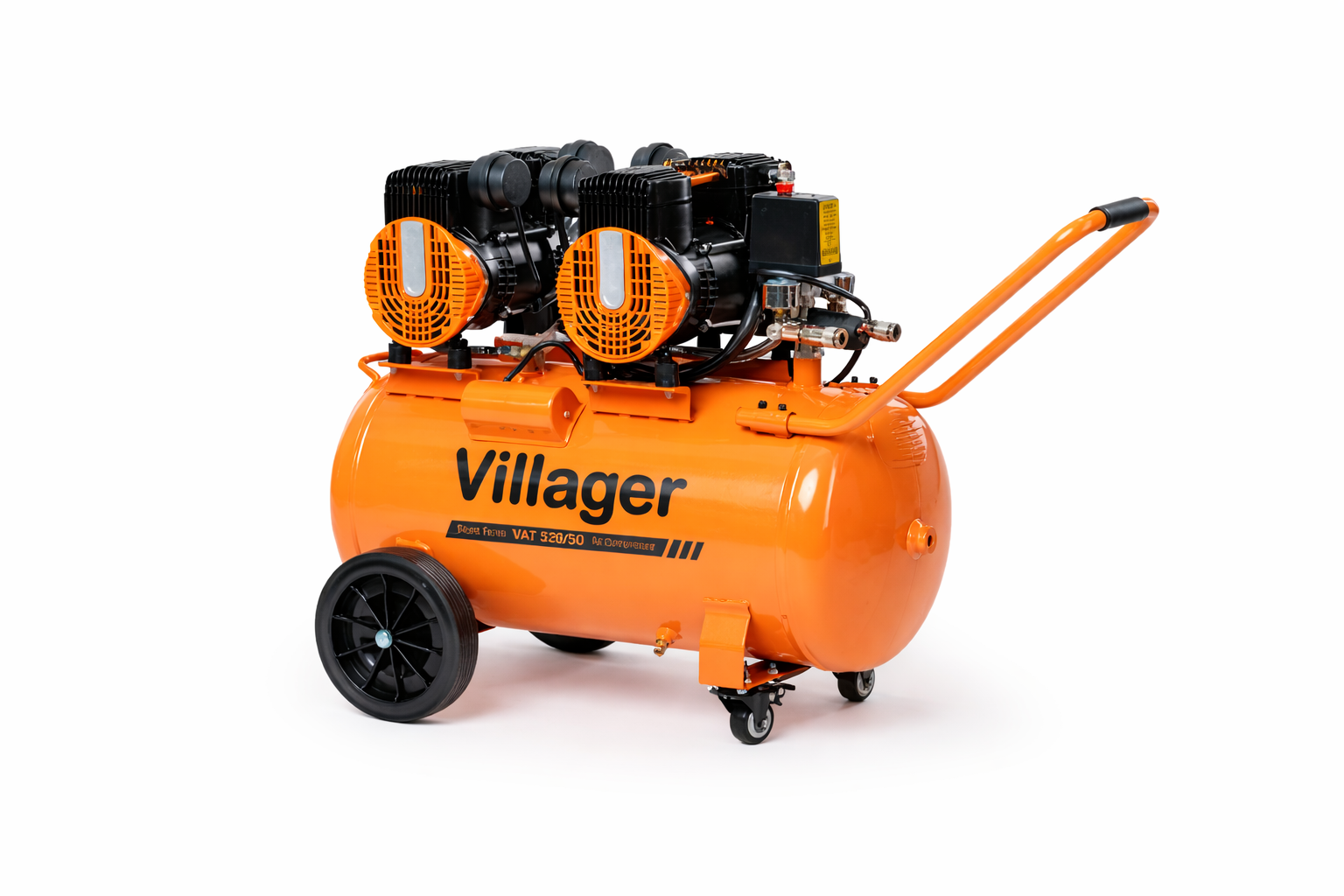 Flüsterkompressor SILENT FORCE VAT 528/50 – Leiser Kompressor, 528 l/min, 50 l Tank, 3000 W, ölfrei - VI-067194