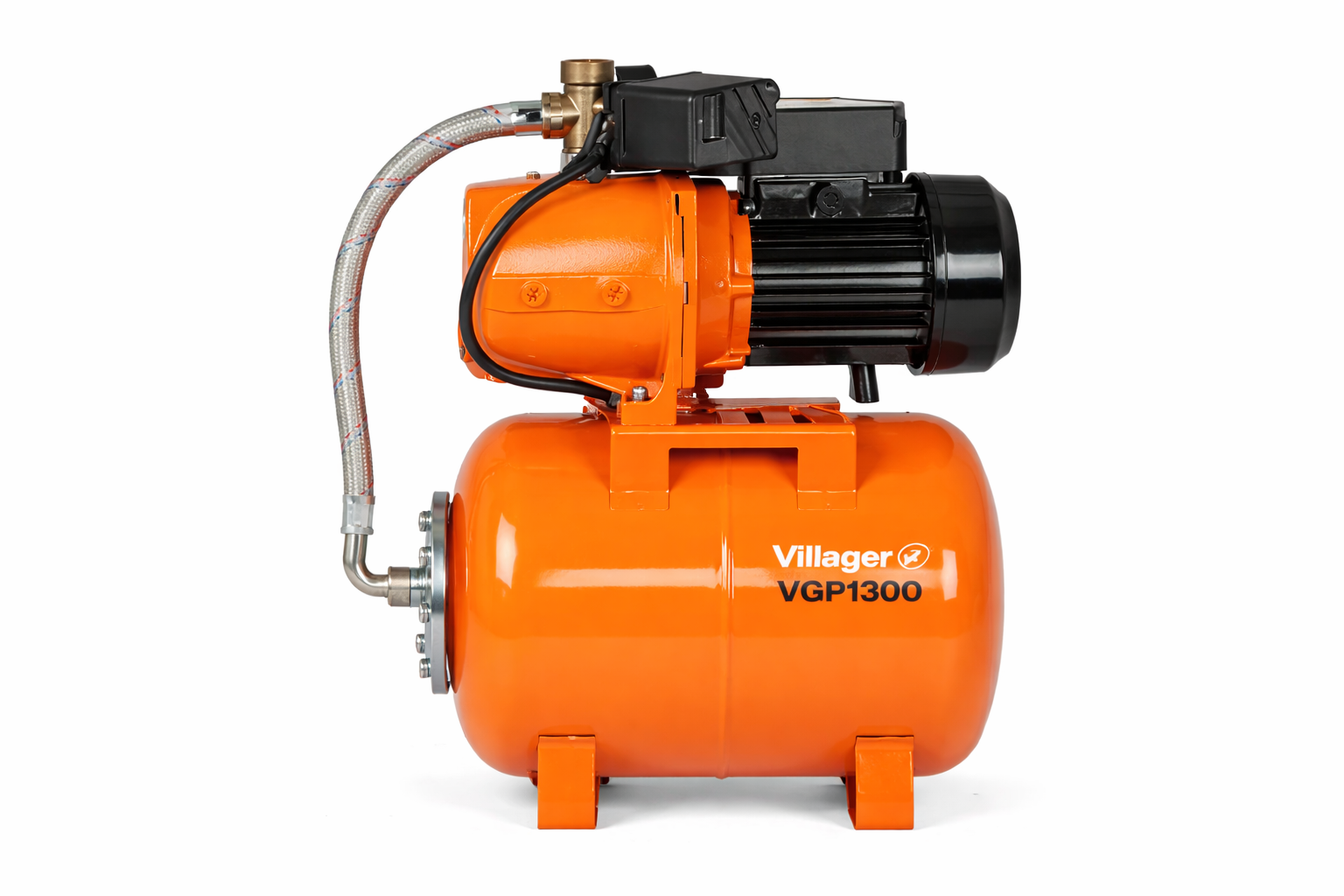 Villager Hauswasserwerk VGP 1300 Wasserpumpe – 1300 W Gartenpumpe mit 19 l Tank, 5.4 m³/h & 47 m Förderhöhe – VI-047115