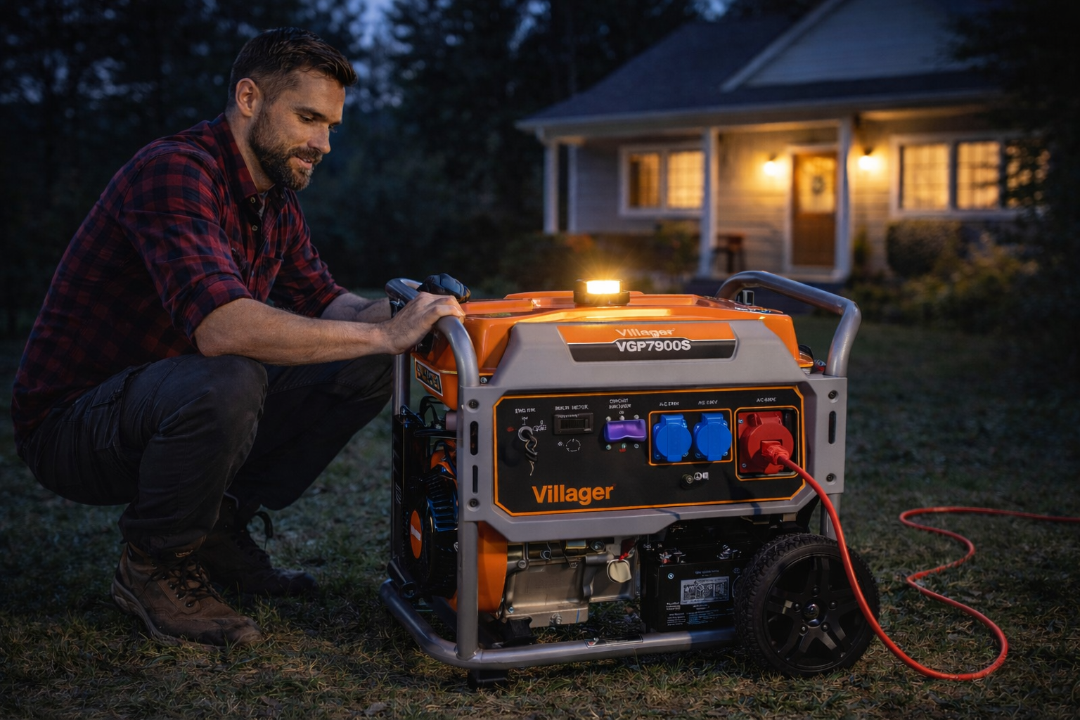 Generator VGP 6700 S – 6,5 kW Benzin-Stromgenerator mit 400 V Drehstrom, Elektrostart & AVR-System - VI-055118