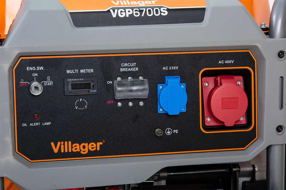 Generator VGP 6700 S – 6,5 kW Benzin-Stromgenerator mit 400 V Drehstrom, Elektrostart & AVR-System - VI-055118