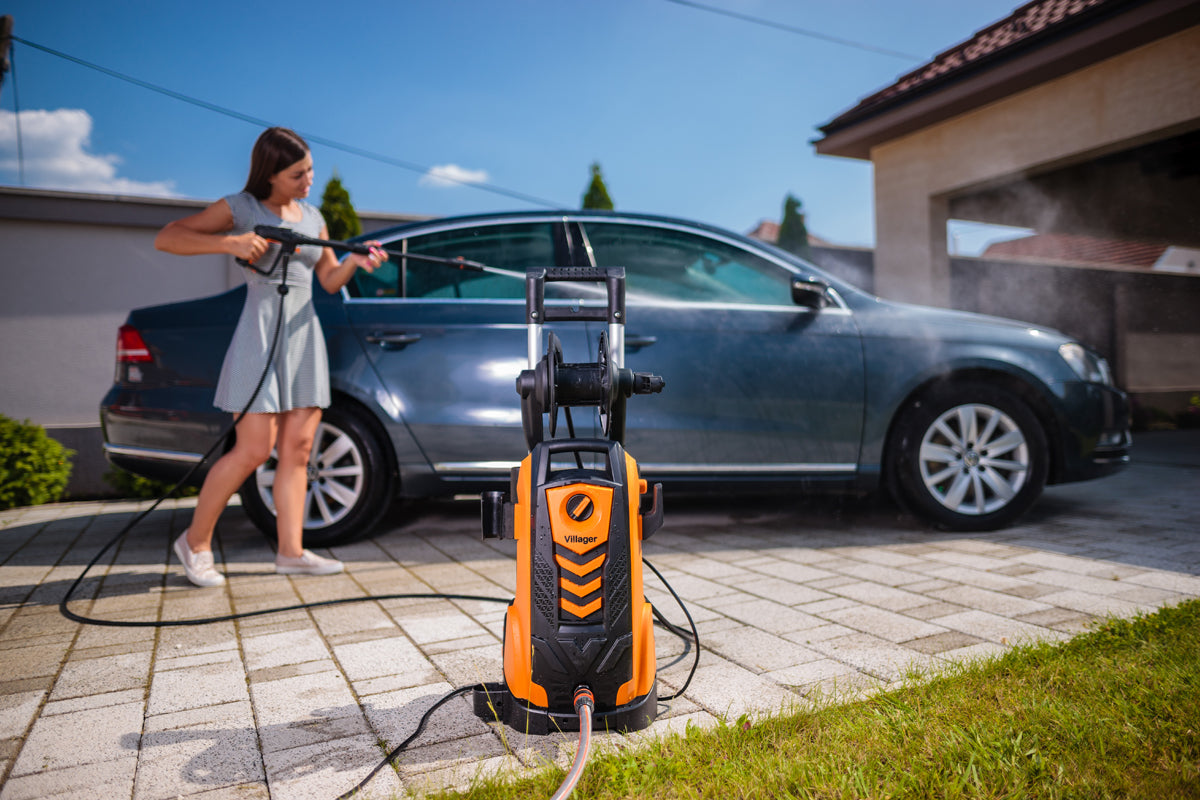 VHW 120 Hochdruckreiniger – 2100 W, 165 bar, 432 l/h mit 8 m Schlauchtrommel & Turbodüse – VI-050904