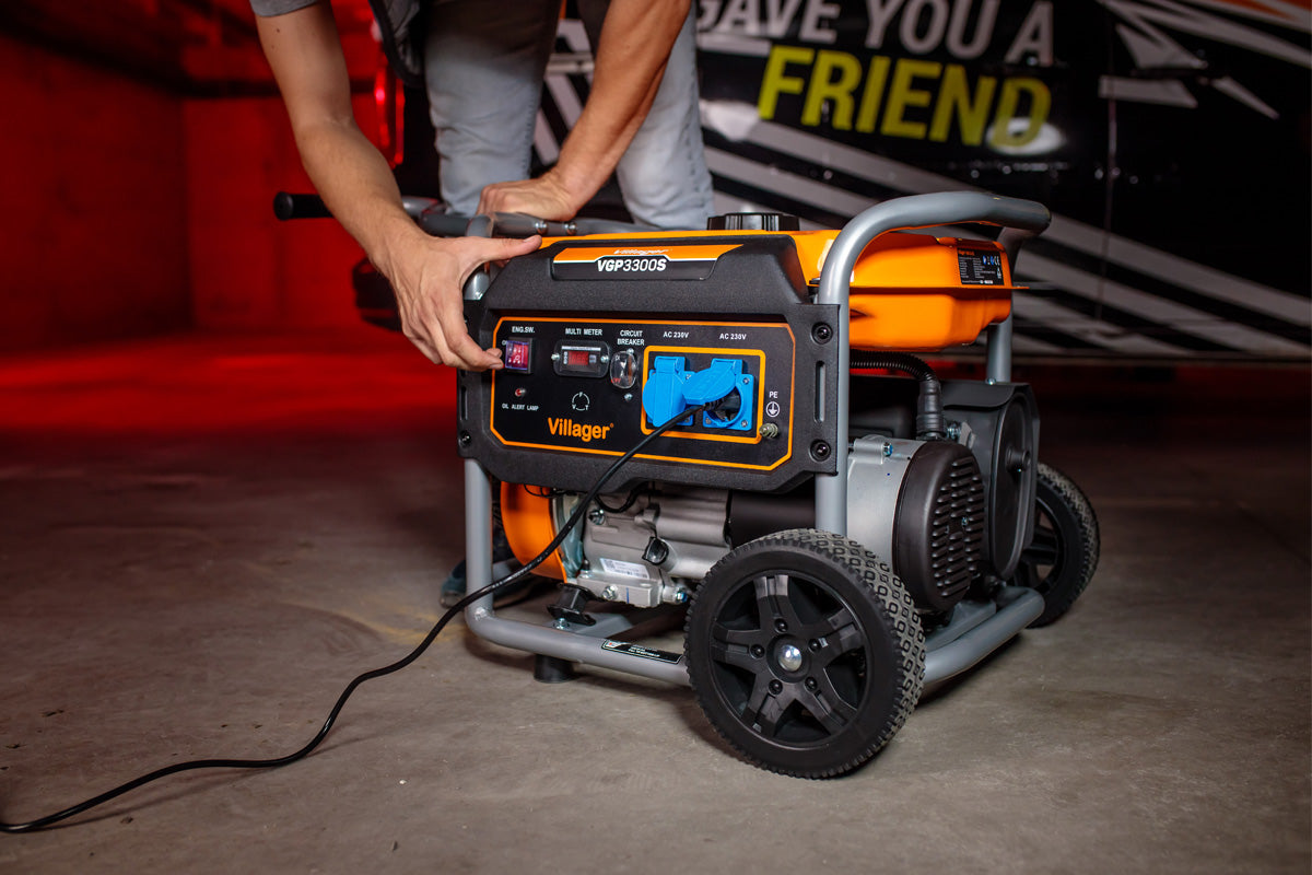 Generator VGP 3300 S – Benzin Stromgenerator 3 kW mit AVR-Regelung & 15 l Tank für bis zu 15 h Laufzeit - VI-055116
