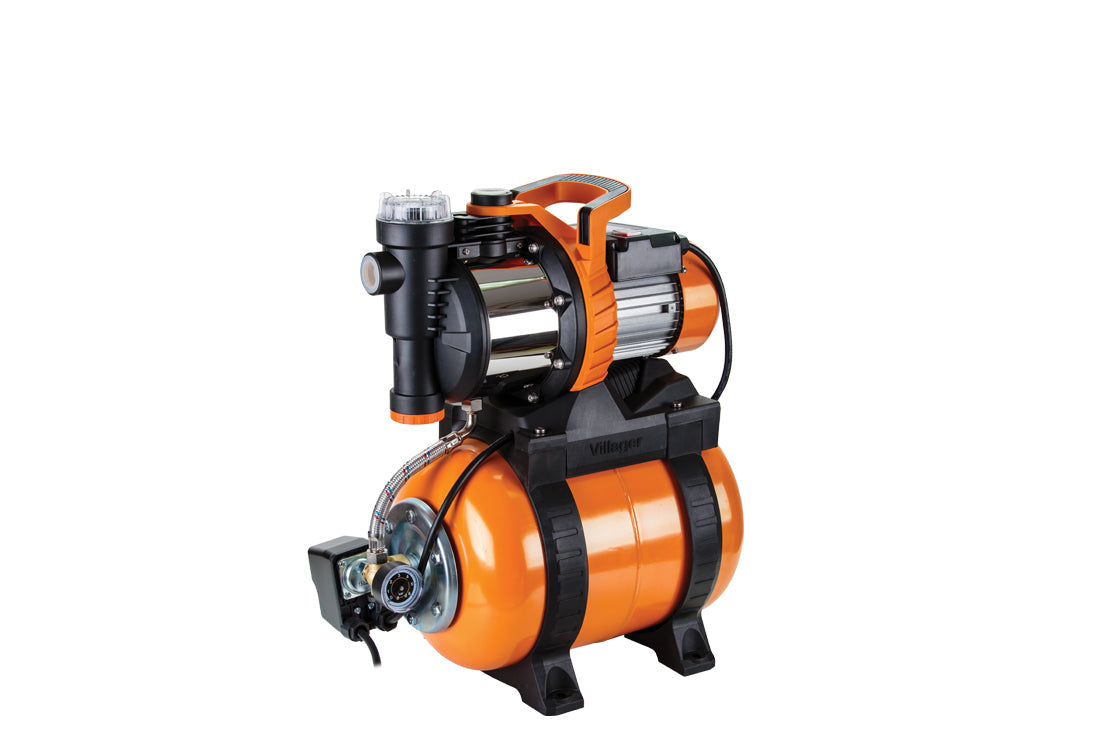 VGP 1100 F – Hauswasserwerk mit 1100 W, 19 l Tank & Edelstahlgehäuse für Haus & Garten - VI-55363