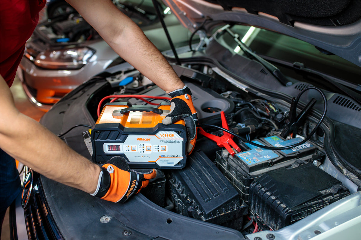 Villager VCSB 12 S – Kraftvolle Autobatterie-Ladehilfe mit Starthilfe-Funktion - VI-055699