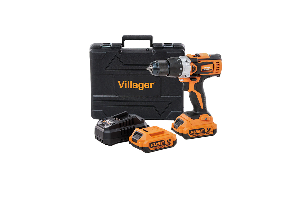 FUSE VLP 5220 2BSC Akku-Bohrschrauber (18V) – Semiprofessionelles Set mit 40 Nm, 2 x 1,5 Ah Akkus und Koffer - VI-56356