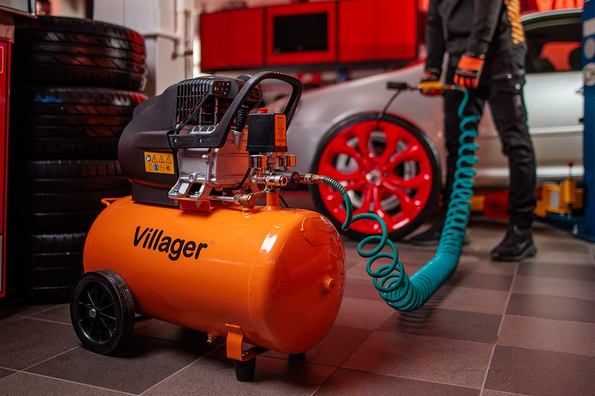 PRO Kompressor VAT 50 L – 50 l Tank, 1500 W, 206 l/min, 8 bar, ölgeschmiert - VI-007585