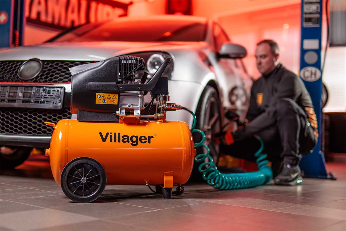 PRO Kompressor VAT 50 L – 50 l Tank, 1500 W, 206 l/min, 8 bar, ölgeschmiert - VI-007585