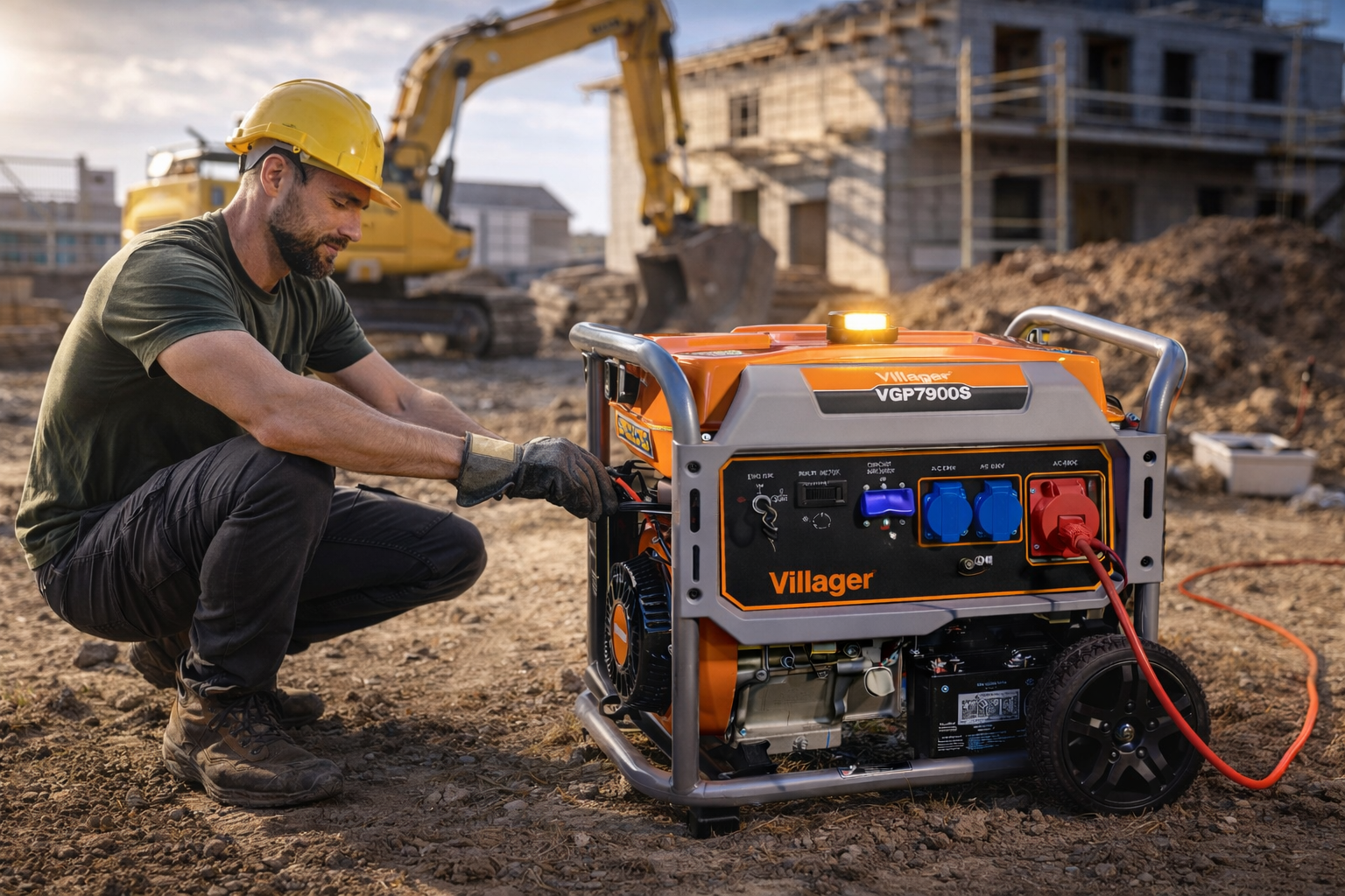 Generator VGP 6700 S – 6,5 kW Benzin-Stromgenerator mit 400 V Drehstrom, Elektrostart & AVR-System - VI-055118