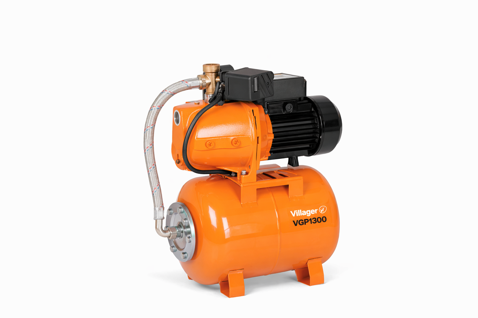 Villager Hauswasserwerk VGP 1300 Wasserpumpe – 1300 W Gartenpumpe mit 19 l Tank, 5.4 m³/h & 47 m Förderhöhe – VI-047115