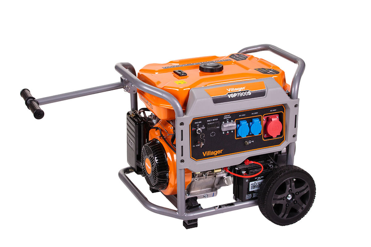 Benzin Generator VGP 7900 S Stromgenerator – E-Start, 7,8 kW, AVR, 230/400 V, 25 l Tank - VI-060175