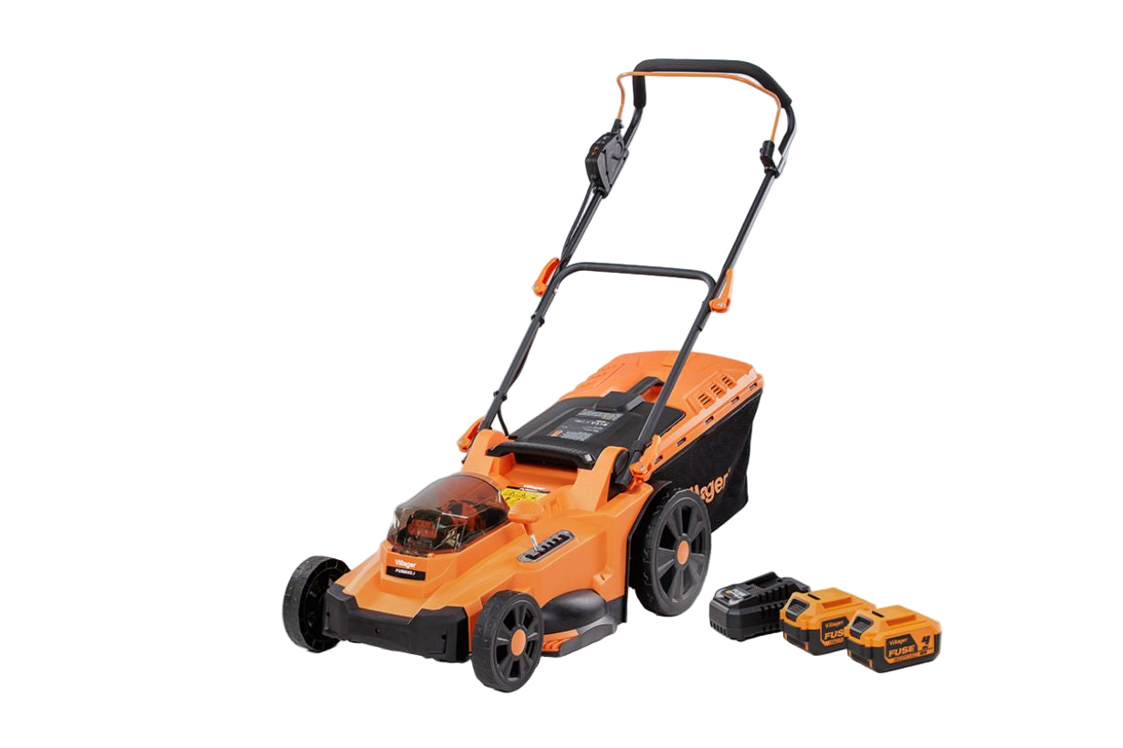 FUSE Villy 4340 E Akku-Rasenmäher (36V) – Bürstenlos, 43 cm, inkl. 2 x 4 Ah Akkus - VI-066365